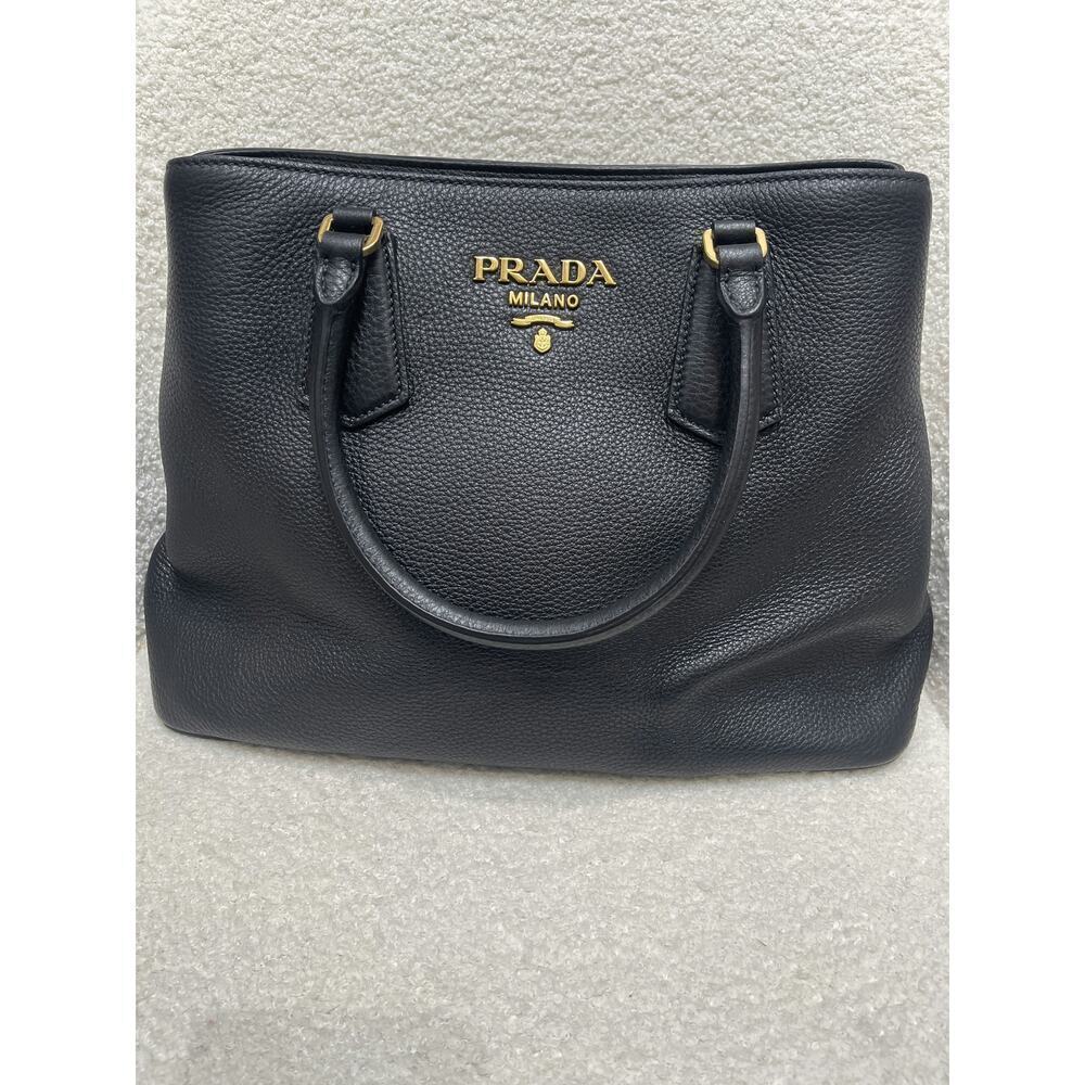 Prada Vitello Phenix Leather Handbag in Black - Brand New with Tags